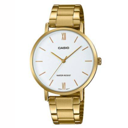 Casio General LTP-VT01G-7B Gold Stainless Steel with White Dial Analog Women Watch